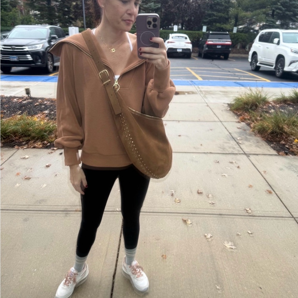 2 Vine Varley Women's Cowl Neck Pullover Sweaters in Camel Brown